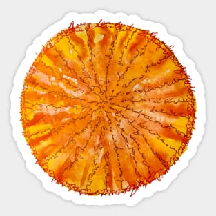 Orange Sun Mandala Sticker